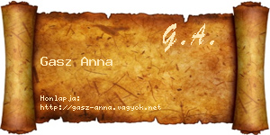 Gasz Anna névjegykártya
