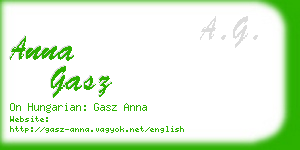 anna gasz business card